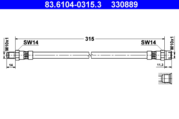 ATE Gumifékcső 83.6104-0315.3_ATE