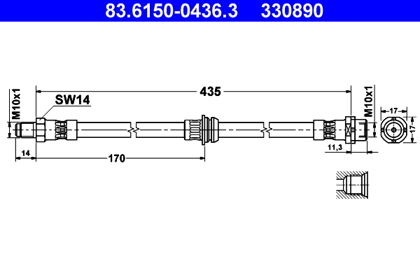 ATE Gumifékcső 83.6150-0436.3_ATE