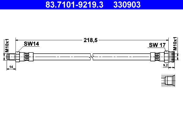 ATE Gumifékcső 83.7101-9219.3_ATE