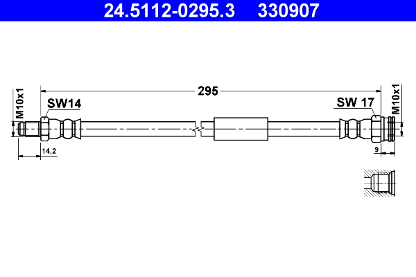 ATE Gumifékcső 24.5112-0295.3_ATE