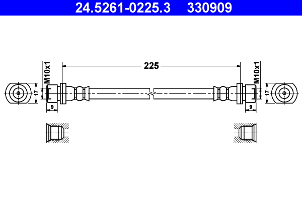 ATE Gumifékcső 24.5261-0225.3_ATE