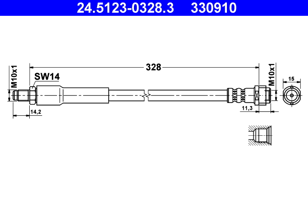 ATE Gumifékcső 24.5123-0328.3_ATE