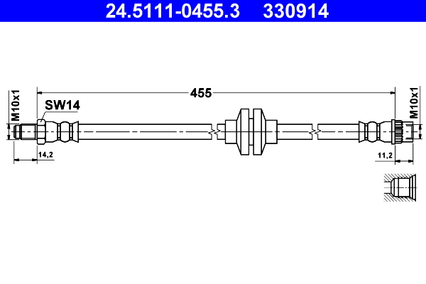 ATE Gumifékcső 24.5111-0455.3_ATE