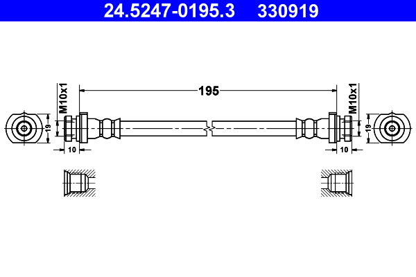 ATE Gumifékcső 24.5247-0195.3_ATE