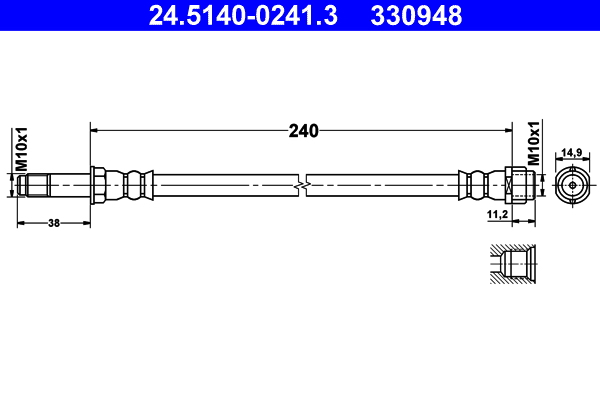 ATE Gumifékcső 24.5140-0241.3_ATE