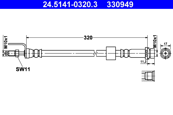 ATE Gumifékcső 24.5141-0320.3_ATE