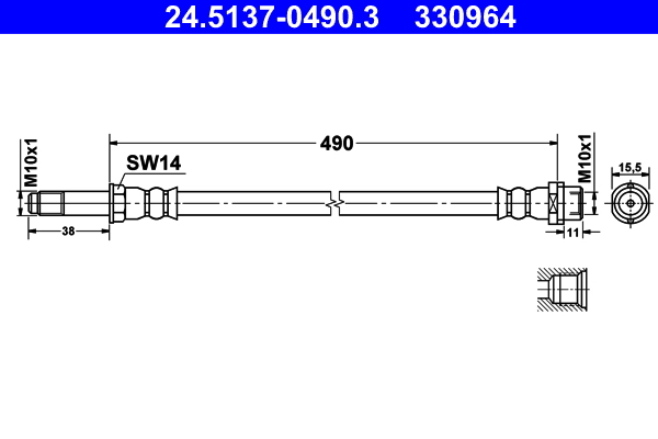 ATE Gumifékcső 24.5137-0490.3_ATE