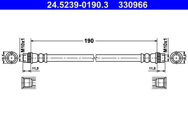 ATE Gumifékcső 24.5239-0190.3_ATE