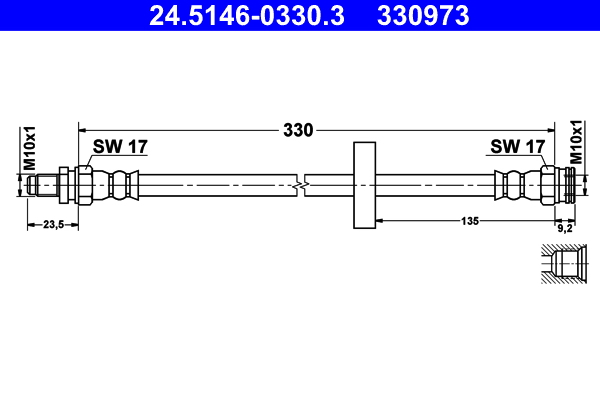 ATE Gumifékcső 24.5146-0330.3_ATE