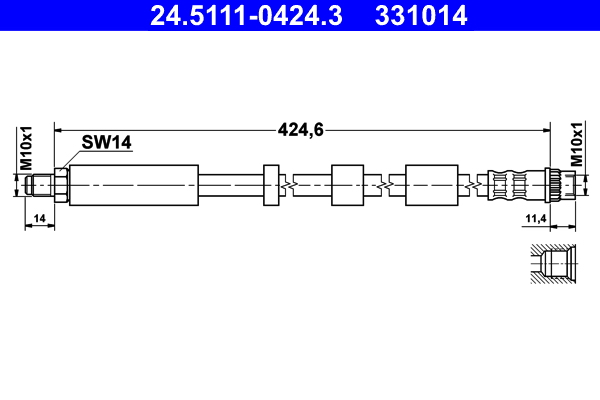 ATE Gumifékcső 24.5111-0424.3_ATE