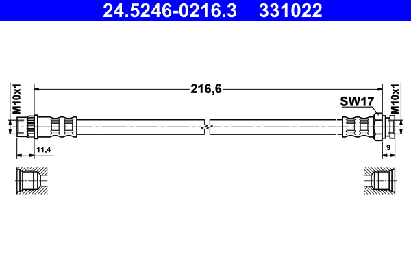 ATE Gumifékcső 24.5246-0216.3_ATE