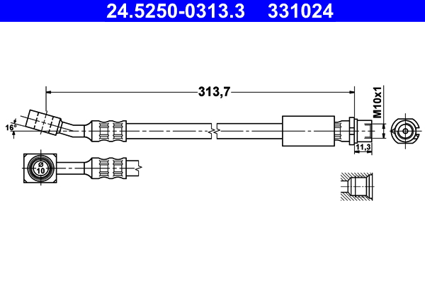 ATE Gumifékcső 24.5250-0313.3_ATE