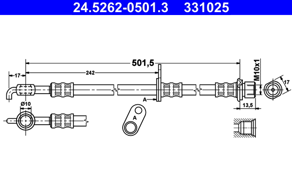 ATE Gumifékcső 24.5262-0501.3_ATE