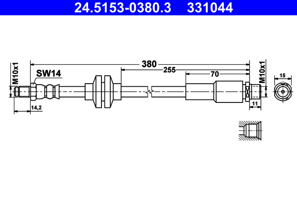 ATE Gumifékcső 24.5153-0380.3_ATE