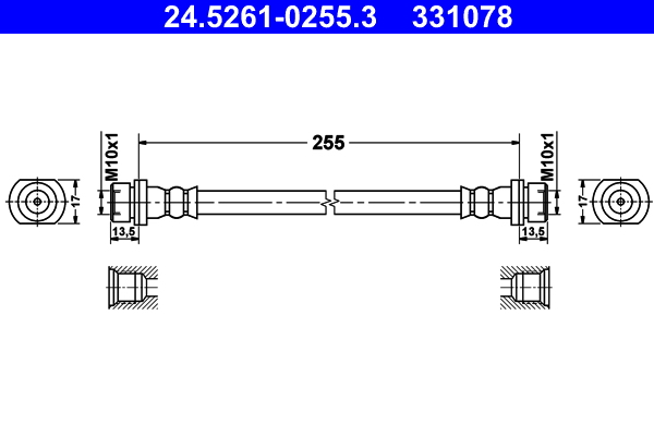 ATE Gumifékcső 24.5261-0255.3_ATE