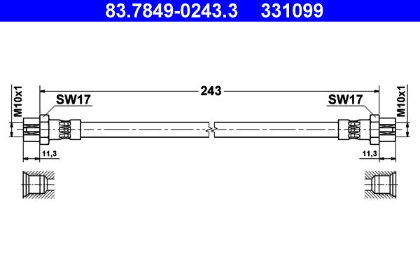 ATE Gumifékcső 83.7849-0243.3_ATE