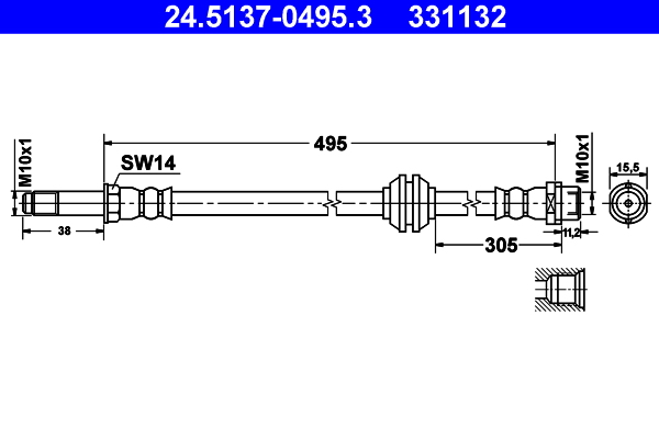 ATE 24.5137-0495.3_ATE Gumifékcső