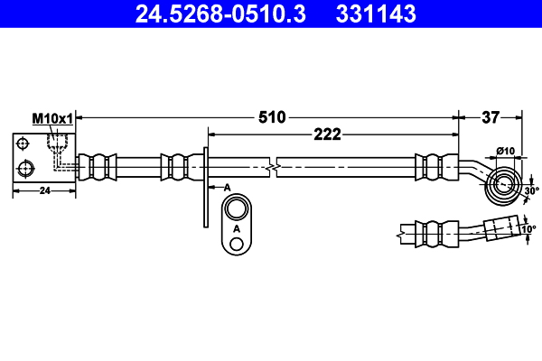 ATE Gumifékcső 24.5268-0510.3_ATE