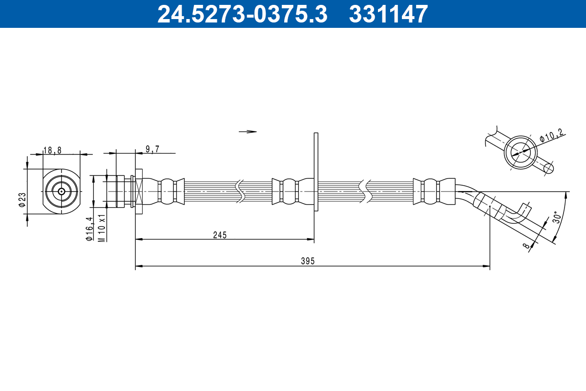 ATE Gumifékcső 24.5273-0375.3_ATE