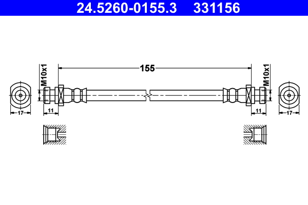 ATE Gumifékcső 24.5260-0155.3_ATE