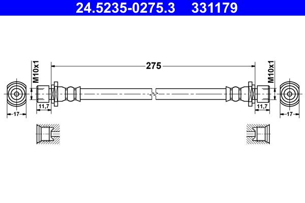 ATE Gumifékcső 24.5235-0275.3_ATE