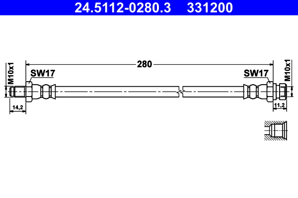 ATE Gumifékcső 24.5112-0280.3_ATE