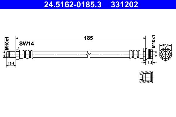 ATE Gumifékcső 24.5162-0185.3_ATE