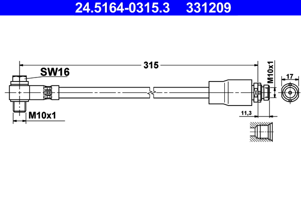 ATE Gumifékcső 24.5164-0315.3_ATE