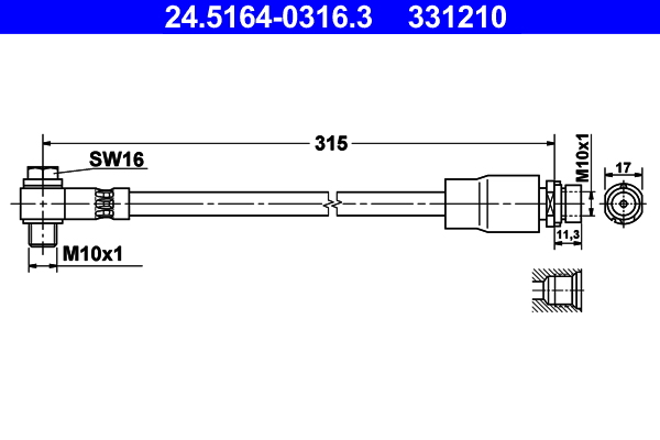 ATE Gumifékcső 24.5164-0316.3_ATE