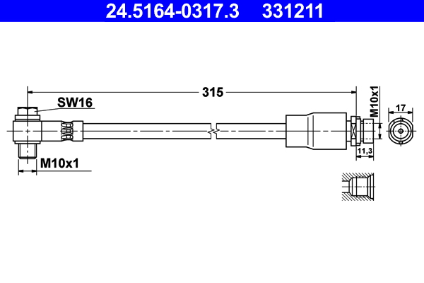 ATE Gumifékcső 24.5164-0317.3_ATE