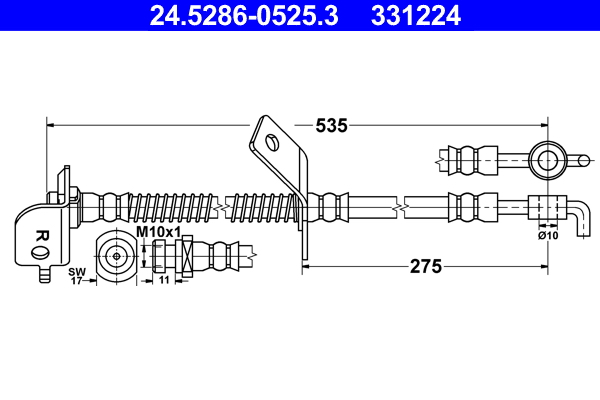 ATE Gumifékcső 24.5286-0525.3_ATE