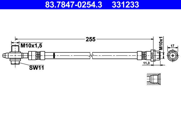 ATE Gumifékcső 83.7847-0254.3_ATE