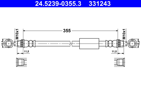 ATE Gumifékcső 24.5239-0355.3_ATE