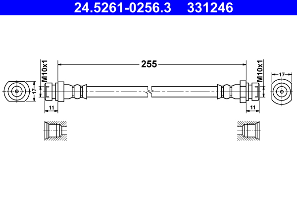 ATE Gumifékcső 24.5261-0256.3_ATE