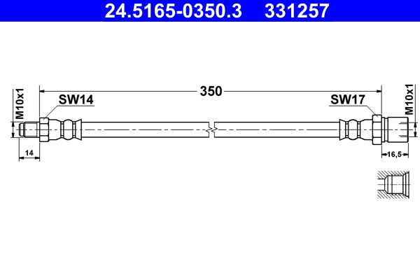 ATE Gumifékcső 24.5165-0350.3_ATE