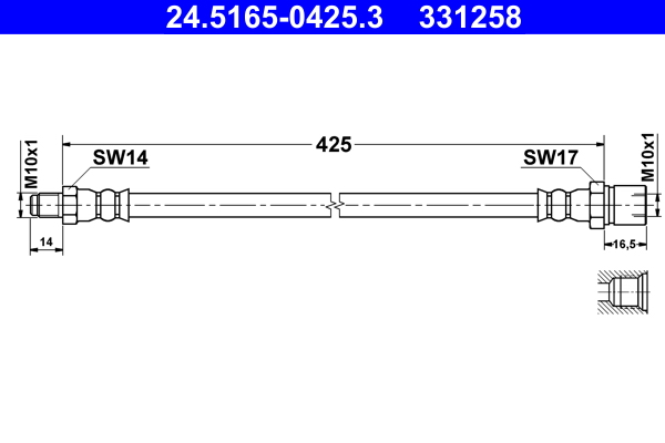 ATE Gumifékcső 24.5165-0425.3_ATE