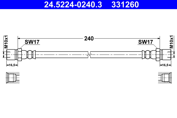 ATE Gumifékcső 24.5224-0240.3_ATE