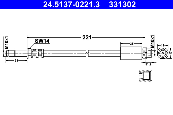 ATE Gumifékcső 24.5137-0221.3_ATE