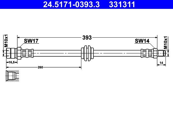 ATE Gumifékcső 24.5171-0393.3_ATE