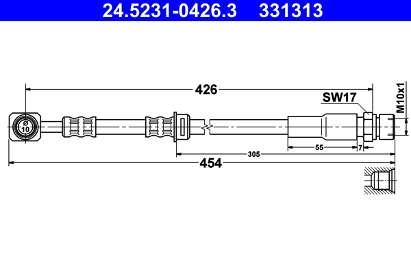 ATE Gumifékcső 24.5231-0426.3_ATE