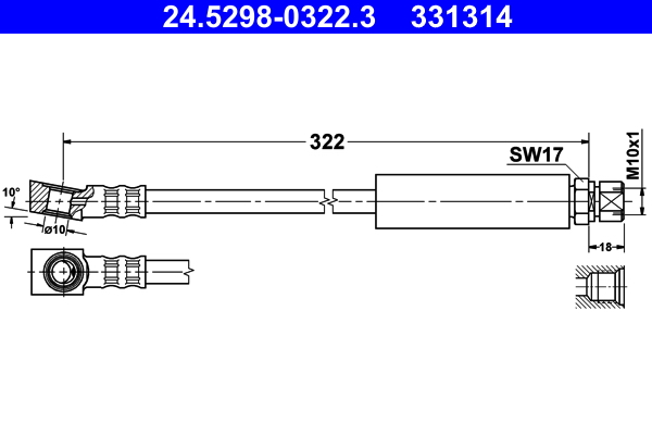 ATE Gumifékcső 24.5298-0322.3_ATE