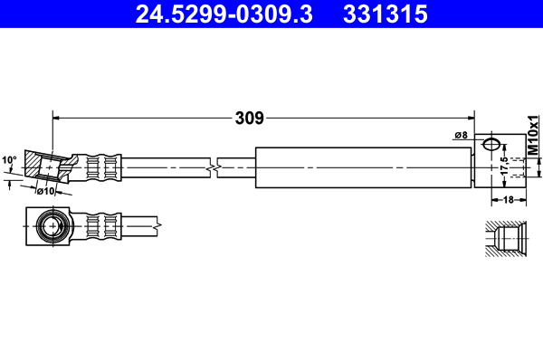 ATE Gumifékcső 24.5299-0309.3_ATE