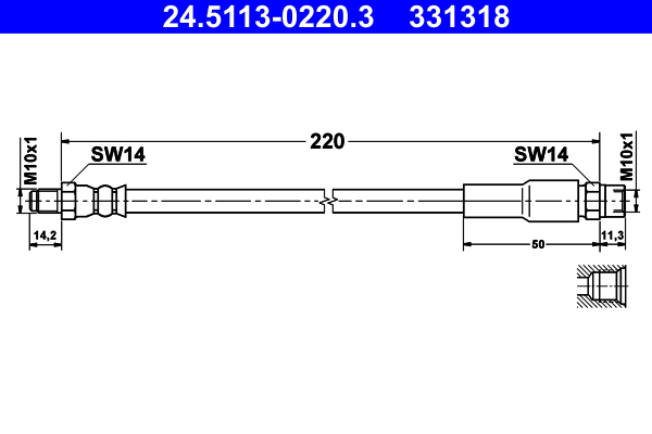 ATE Gumifékcső 24.5113-0220.3_ATE