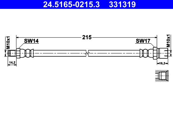 ATE Gumifékcső 24.5165-0215.3_ATE