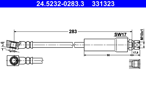 ATE Gumifékcső 24.5232-0283.3_ATE