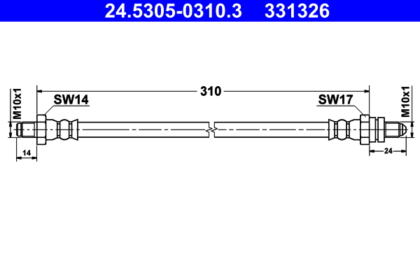 ATE Gumifékcső 24.5305-0310.3_ATE