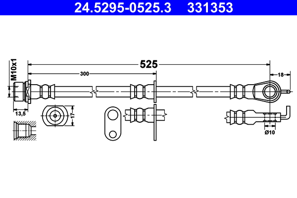 ATE Gumifékcső 24.5295-0525.3_ATE