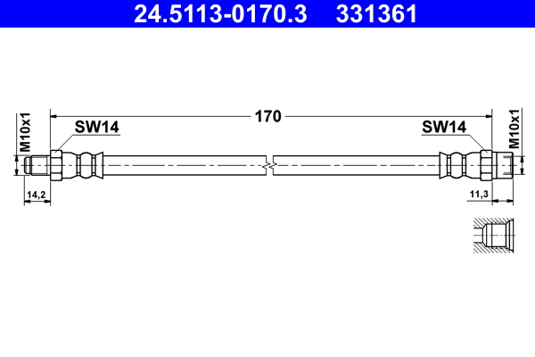 ATE Gumifékcső 24.5113-0170.3_ATE