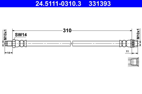 ATE Gumifékcső 24.5111-0310.3_ATE