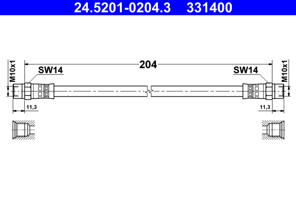 ATE Gumifékcső 24.5201-0204.3_ATE